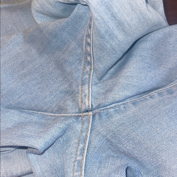 Veronica Beard Jackie 10” In Sky with Fray Straight Leg Jeans Size 26 - Picture 13 of 14